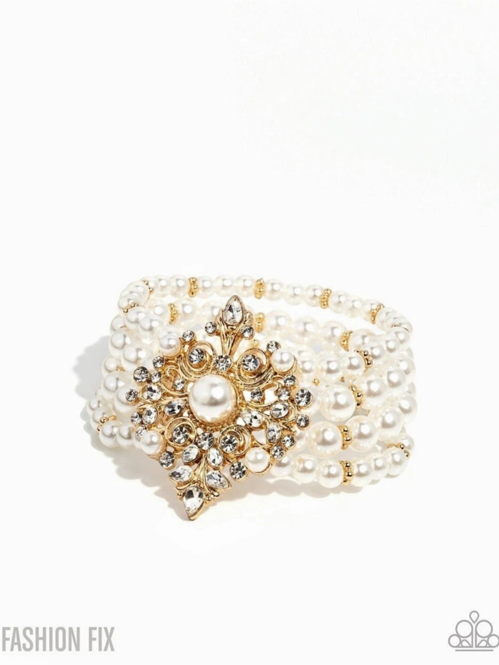 Paparazzi Modern Day Majesty - Gold Pearl Bracelet